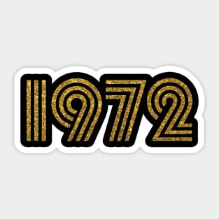 1972 Birth Year Glitter Effect Sticker